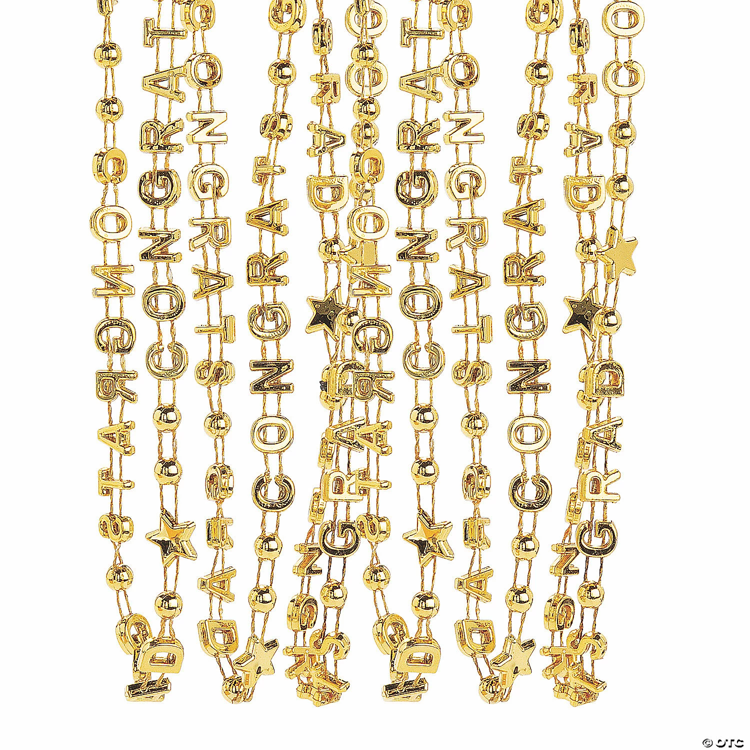 Outlet ❤️ Congrats Grad Gold Bead Necklaces - 48 Pc. ⭐ 1 Outlet ❤️ Congrats Grad Gold Bead Necklaces - 48 Pc. ⭐