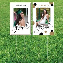 Discount 🎁 Congrats Grad Photo Yard Stakes - 12 Pc. 🧨