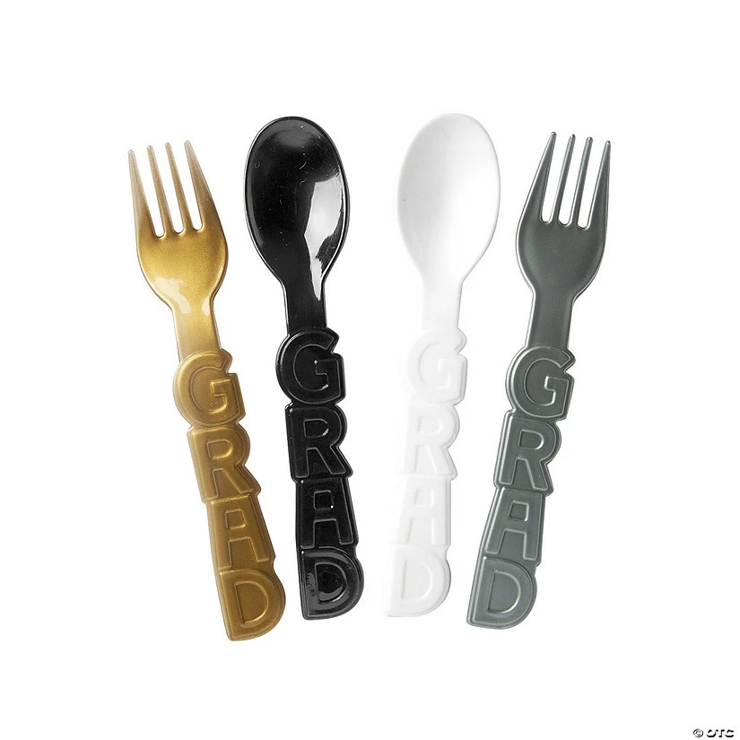 Outlet π Grad Party Plastic Fork & Spoon Set - 16 Ct. π€© 1 Outlet π Grad Party Plastic Fork & Spoon Set - 16 Ct. π€©