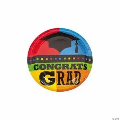 Discount π Graduation Party Multicolor Congrats Grad Paper Dessert Plates - 8 Ct. π