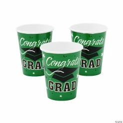 Deals π Congrats Grad Mortarboard Solid Color Paper Cups - 25 Ct. π