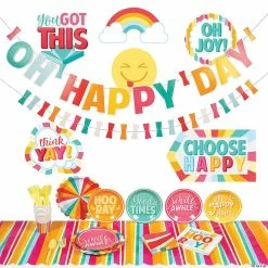 Best Pirce 🌟 Happy Day Party Tableware Kit for 8 Guests 👏