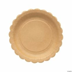 Discount π₯ Kraft Scalloped Paper Dinner Plates - 8 Ct. π
