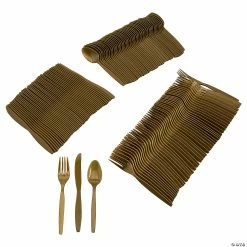 Flash Sale β Metallic Gold Rolled Cutlery Kit for 100 Guests β