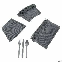 Best deal βοΈ Metallic Silver Rolled Cutlery Kit for 100 Guests π§¨