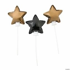 Best Sale π Self-Inflating Black & Gold Star 4" Mylar Balloons - 12 Pc. β€οΈ
