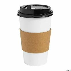 Brand new ⌛ Solid Color Paper Coffee Cups with Lids & Sleeves - 12 Ct. 🔥