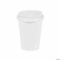 Deals ⌛ White Paper Coffee Cups with Lids - 24 Ct. 🤩