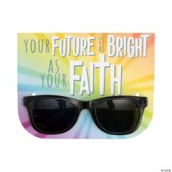 Cheapest ❤️ Your Future’s as Bright as Your Faith 👓 Sunglasses with Card- 12 Pc. 🔥